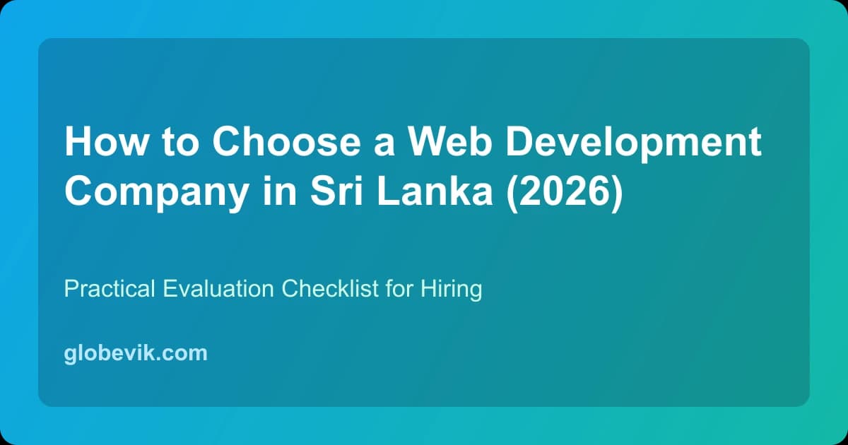 Choosing a Web Development Company in Sri Lanka
